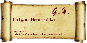 Galyas Henrietta névjegykártya